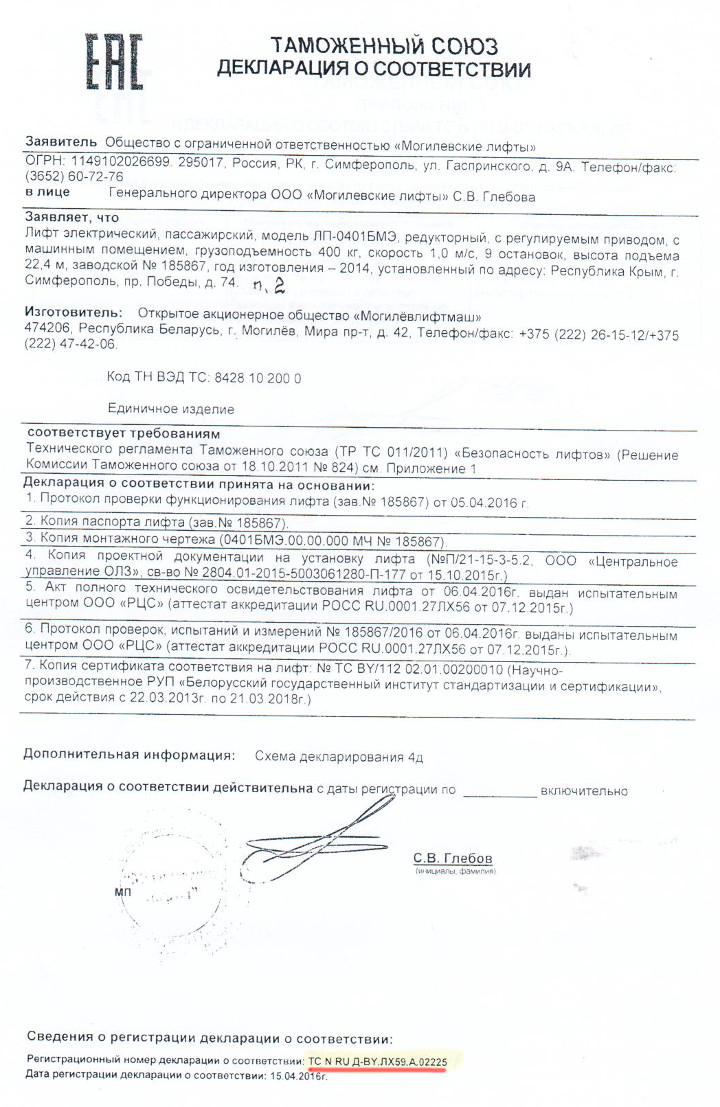 Протокол проверки функционирования лифта образец